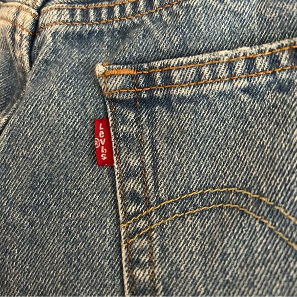 Levi's 501 Button Fly Jean Shorts Cutoff Frayed High Rise Light Wash 33 - Picture 8 of 13